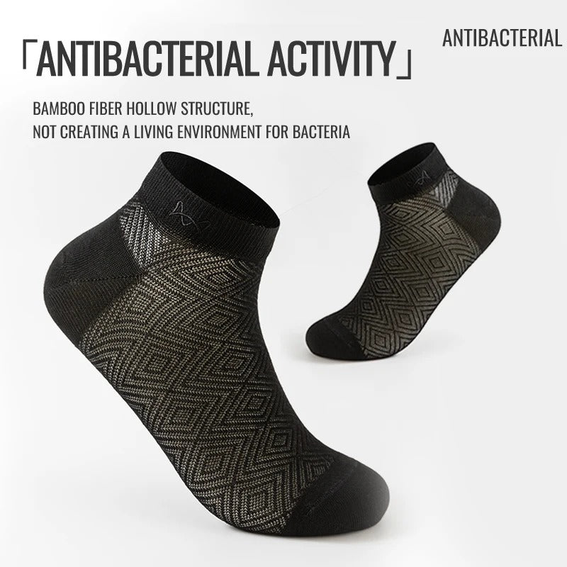Men’s Ice Silk Bamboo Ankle Socks – 5 Pairs