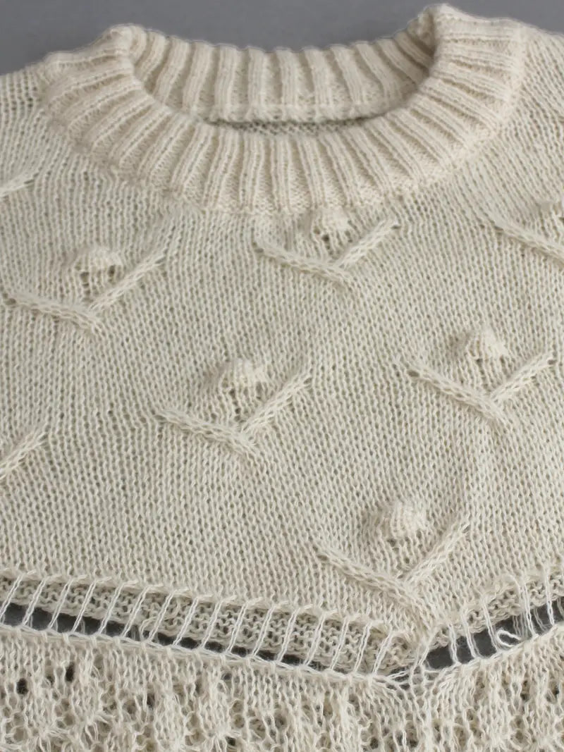 Elegant Women's Knit Sweater with Cut-Out Detail