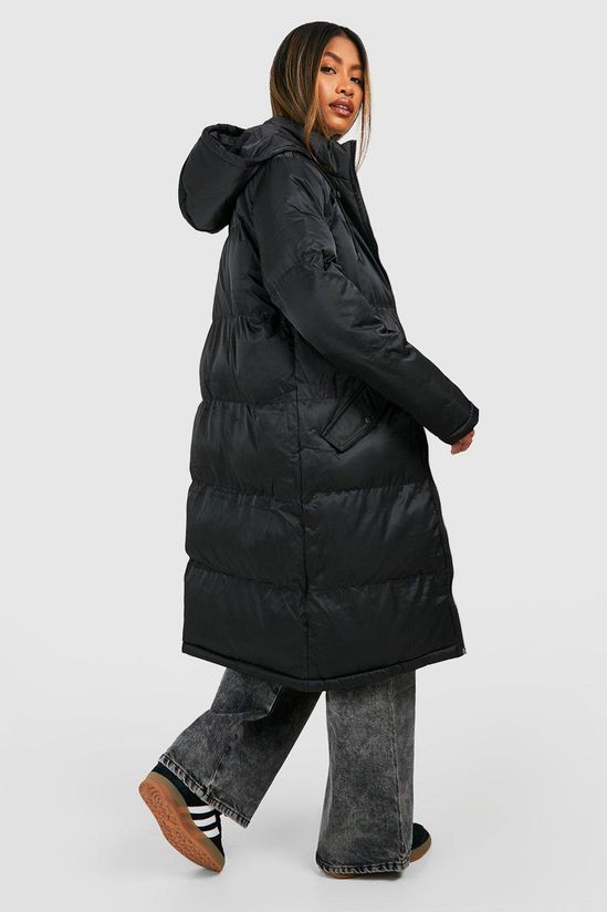 Longline Hooded Padded Puffer Jacket