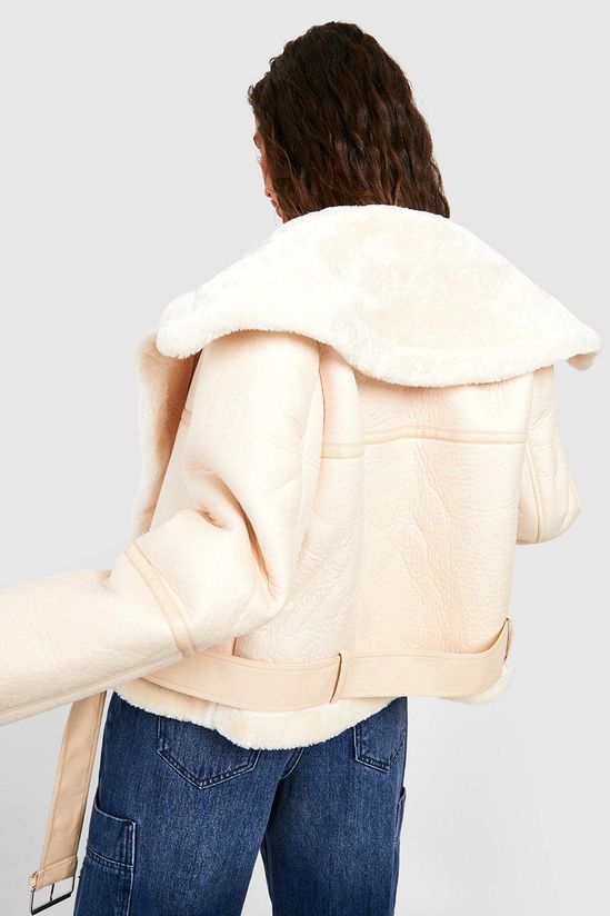 Bonded Faux Fur Pu Aviator