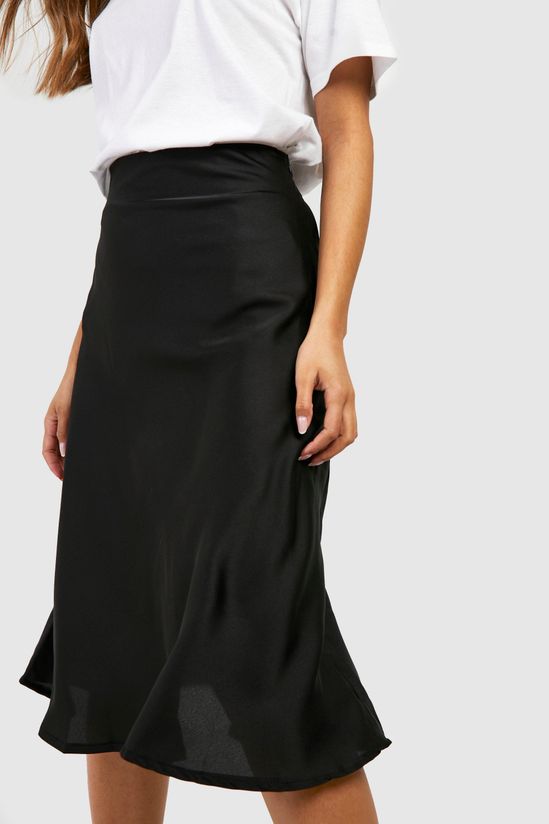 Satin Bias Midi Slip Skirt