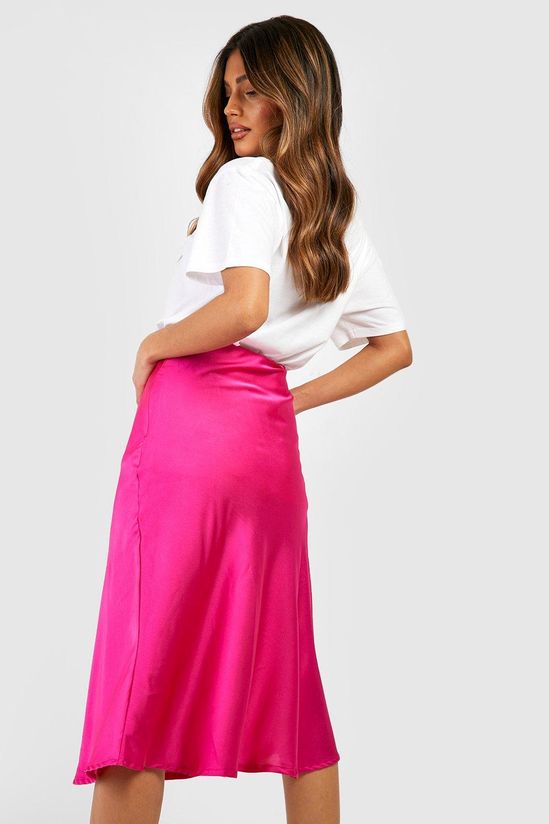 Satin Bias Midi Slip Skirt
