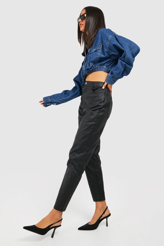 Coated High Waisted Mom Jeans