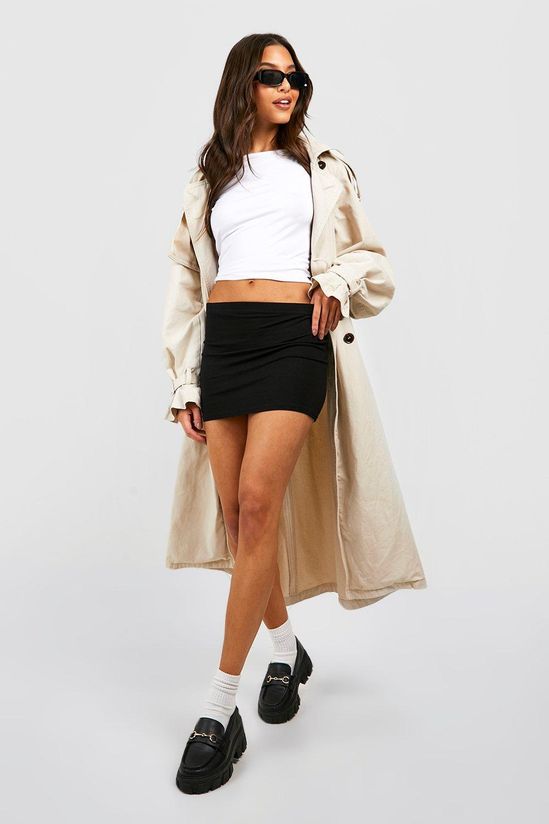 Solid Black High Waisted Mini Skirt