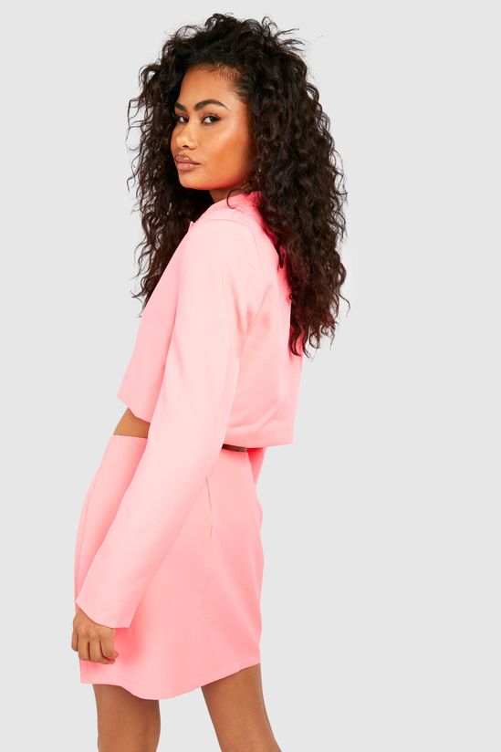 Neon Thigh Split Mini Skirt