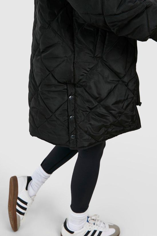 Longline Quilted Bomber Jacket