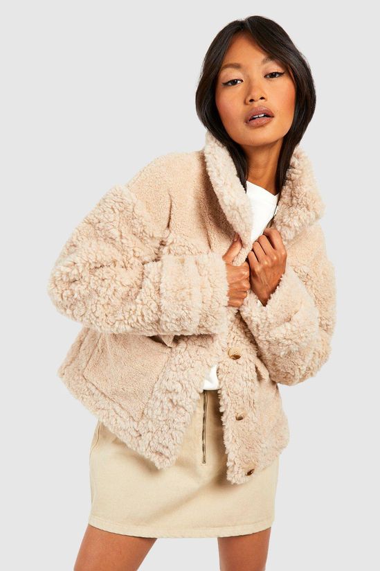 Textured Faux Fur Jacket