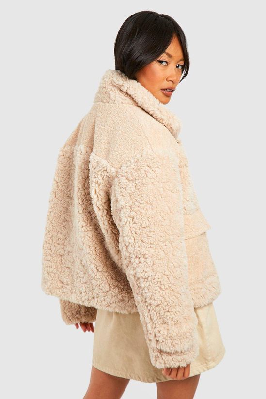 Textured Faux Fur Jacket