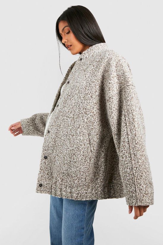 Maternity Oversized Wool Look Bomber Jacket