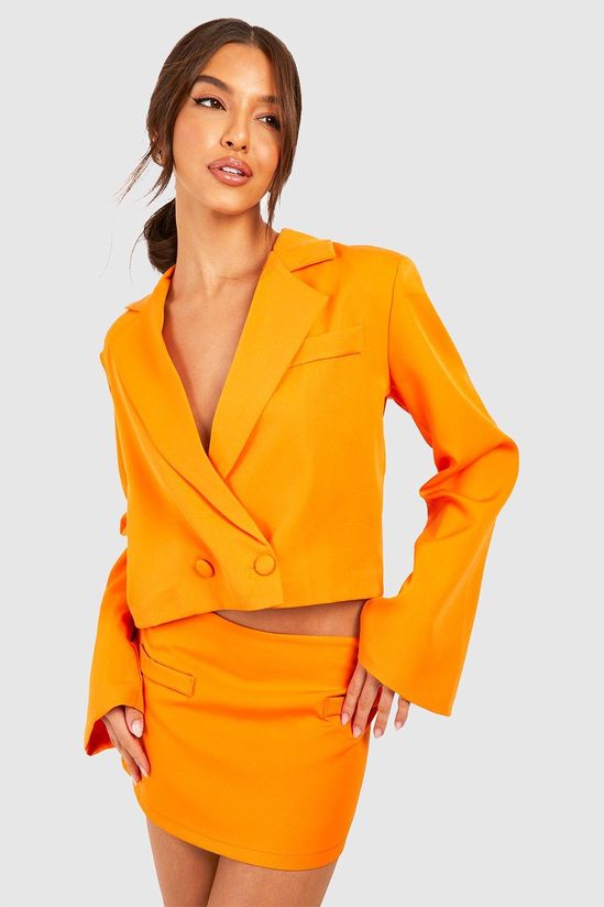 Low Rise Micro Mini Tailored Skirt