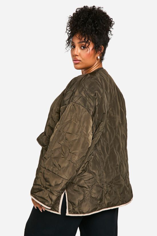 Plus Quilt Detail Oversized Jacket