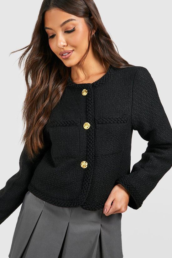 Boucle Button Detail Jacket