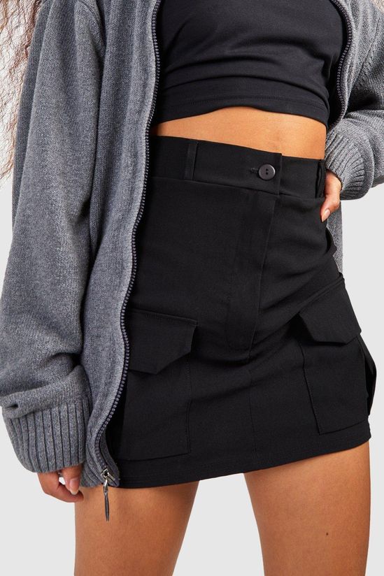 Stretch Cargo Mini Skirt