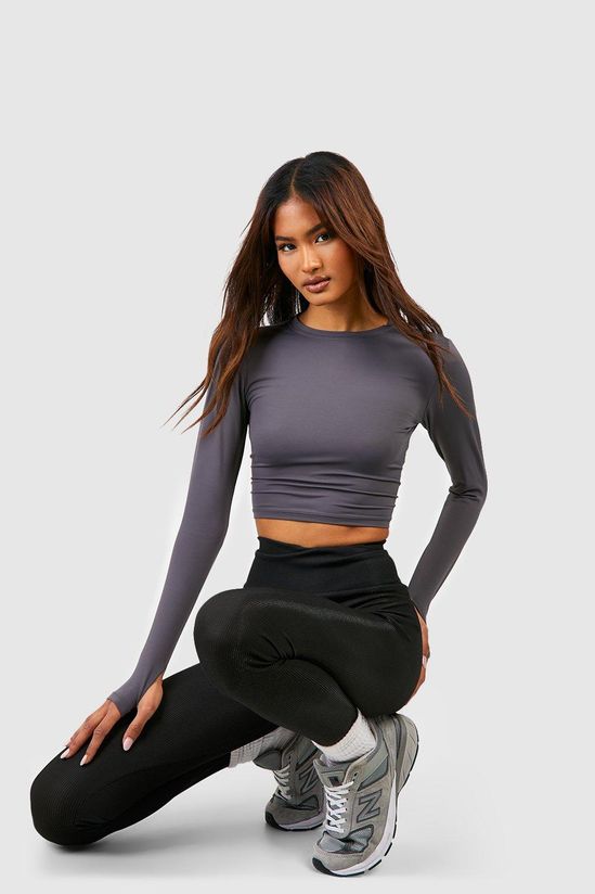 Tall Deep Waistband High Waisted Rib Leggings