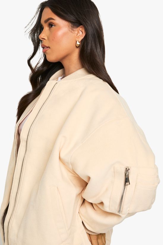 Oversized Wool Look Bomber Jacket