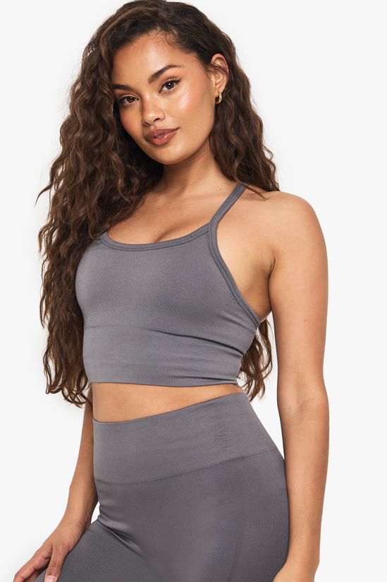 Basics Seamless Rib Longline Light Support Sports Bra