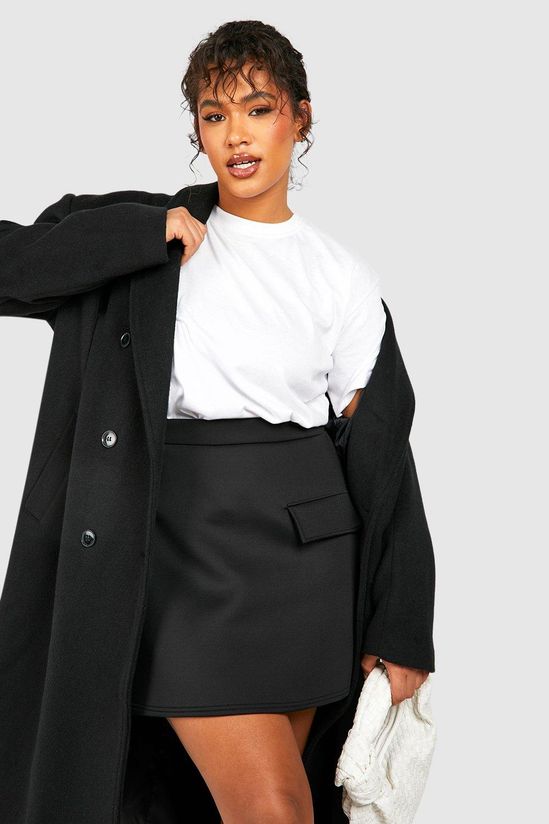 Plus Pocket Detail Scuba Mini Skirt