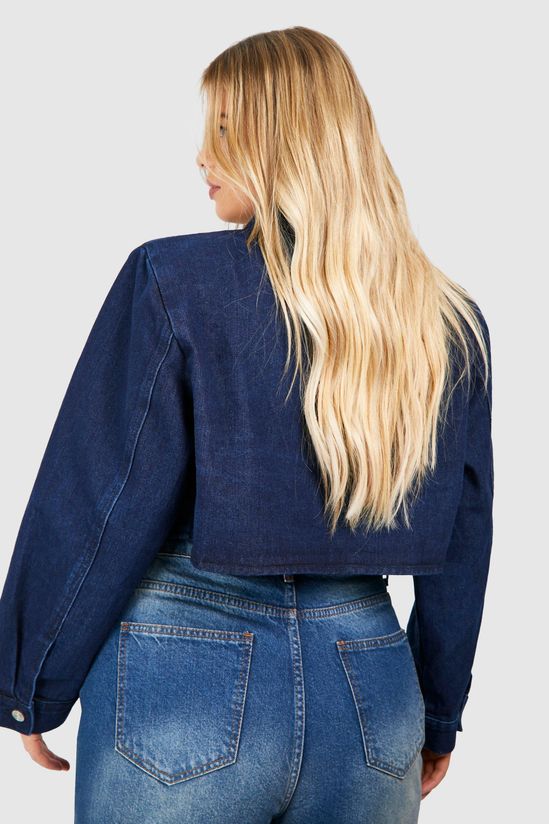 Plus Boxy Cropped Denim Jacket