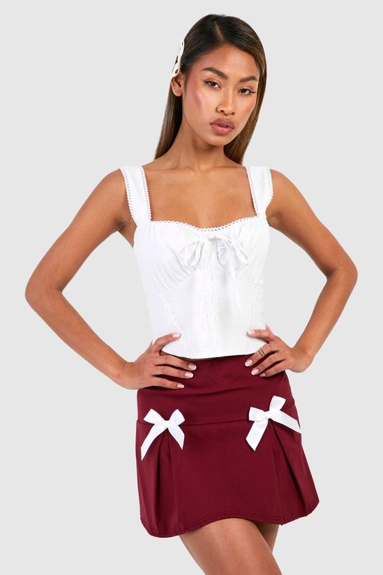 Ribbon Bow Micro Mini Skirt