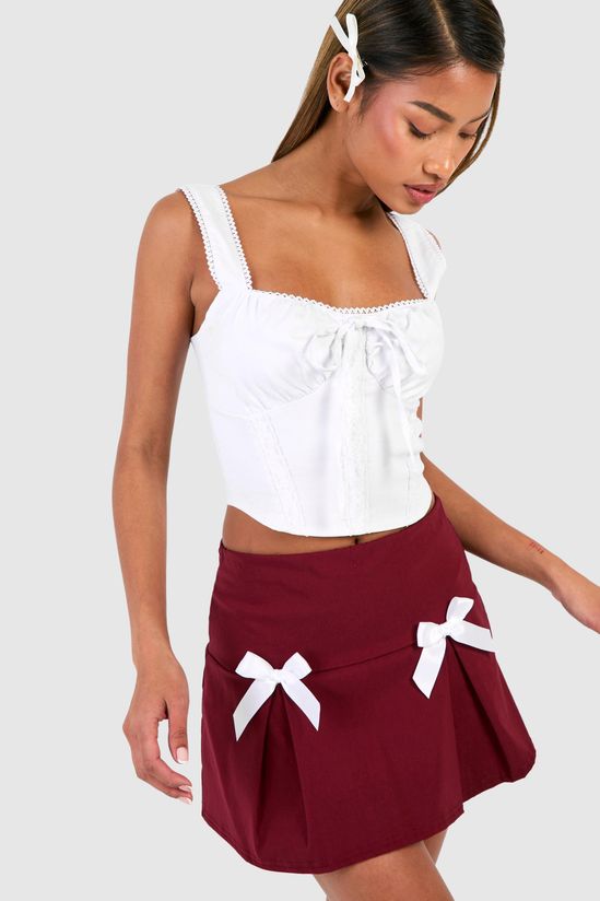 Ribbon Bow Micro Mini Skirt