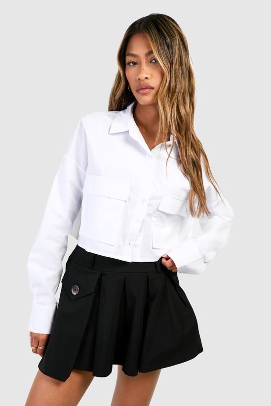 Cargo Pleated Bengaline Tennis Skirt