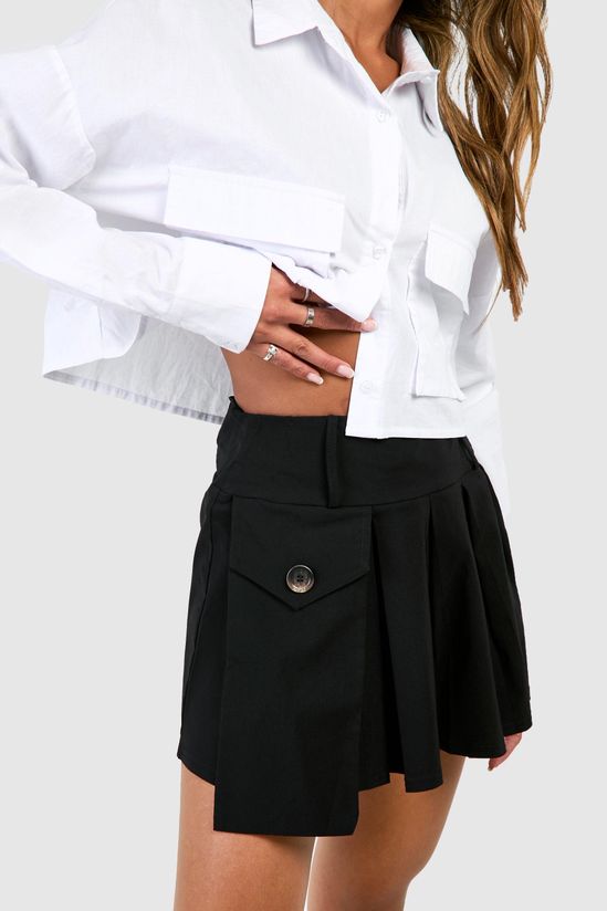 Cargo Pleated Bengaline Tennis Skirt