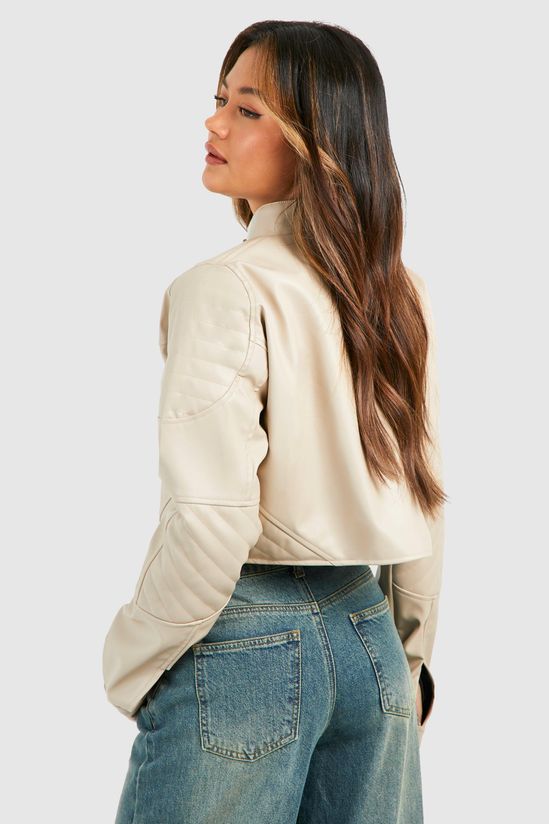 Cropped Moto Bomber Jacket
