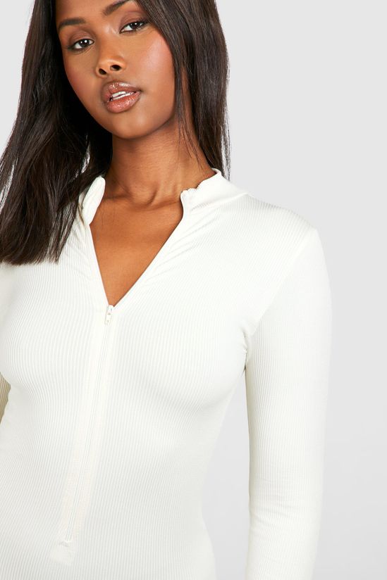 Seamless Zip Up Short Unitard