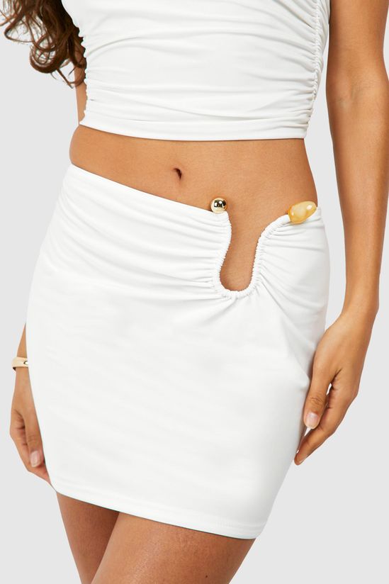 Gemstone Hardware Side Detail Mini Skirt