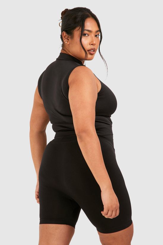 Plus Wrap Over Waistband Seamless Shorts