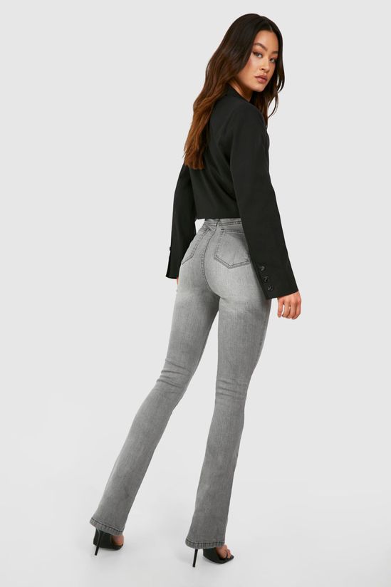 Tall Light Grey High Waist Skinny Flared Jeans 38"