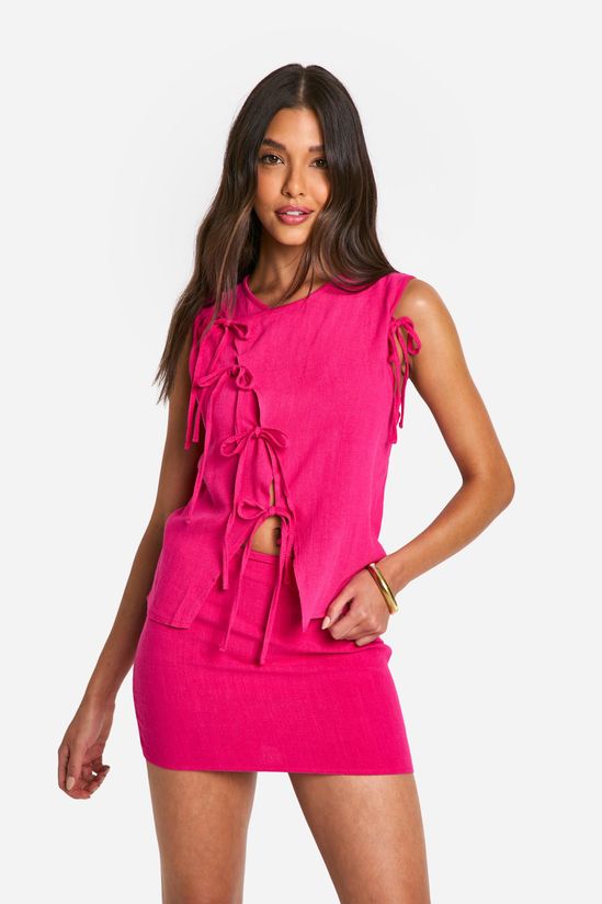 Linen Look Mini Skirt