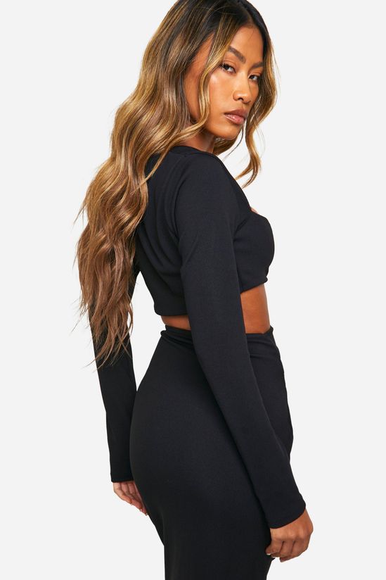 Rib Square Neck Super Crop Top