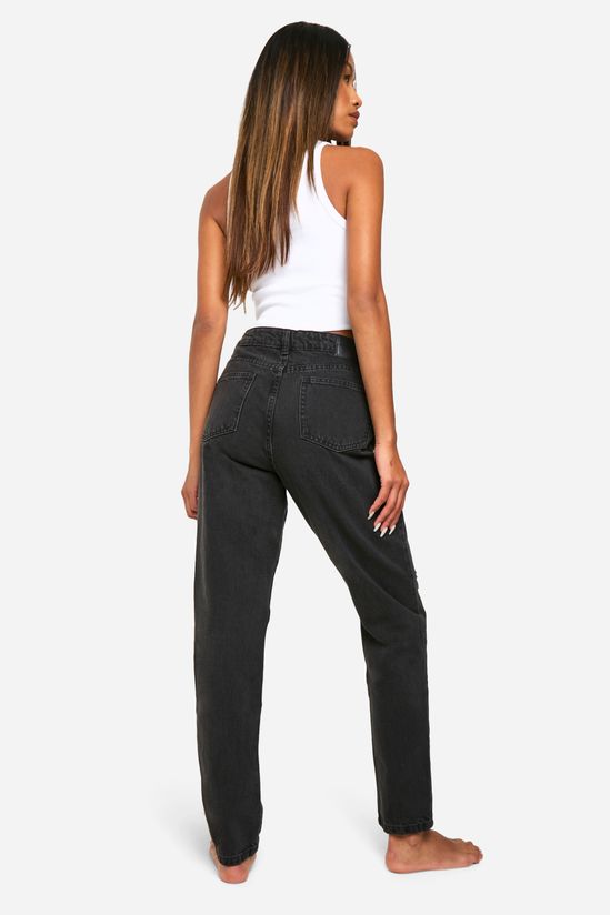 32 Inch Leg High Waisted Ripped Mom Jeans