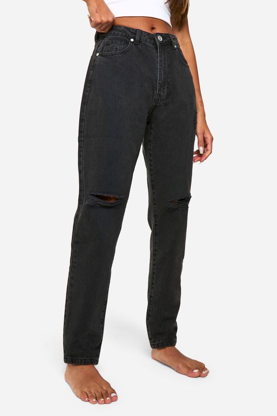 32 Inch Leg High Waisted Ripped Mom Jeans