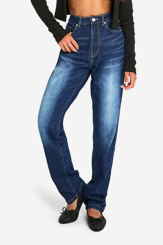 Basics 32 Inch Leg High Waisted Straight Leg Jeans