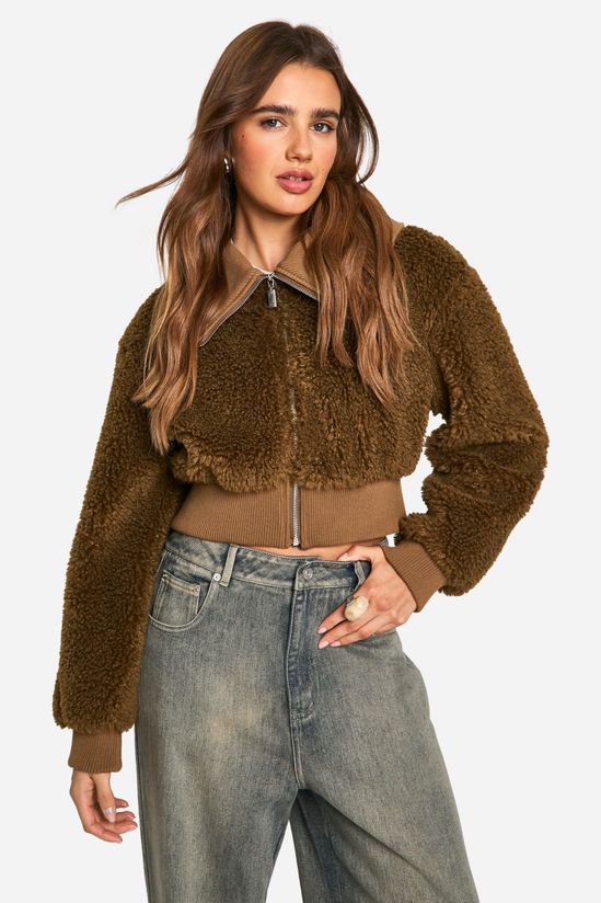 Teddy Faux Fur Bomber Jacket