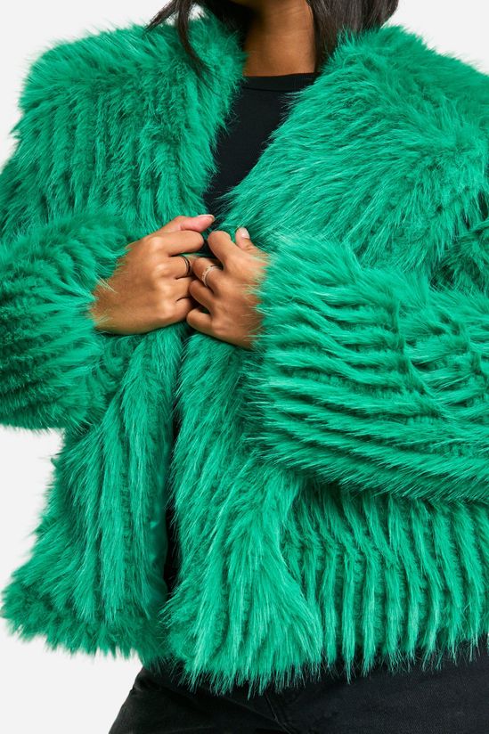Tall Oversized Collared Faux Fur Jacket