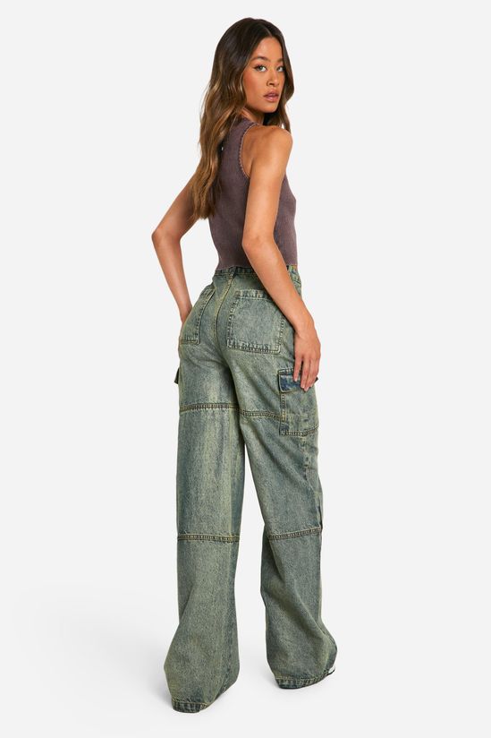 Tall Panelled Vintage Wash Wide Leg Jean