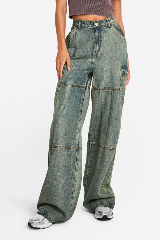 Tall Panelled Vintage Wash Wide Leg Jean