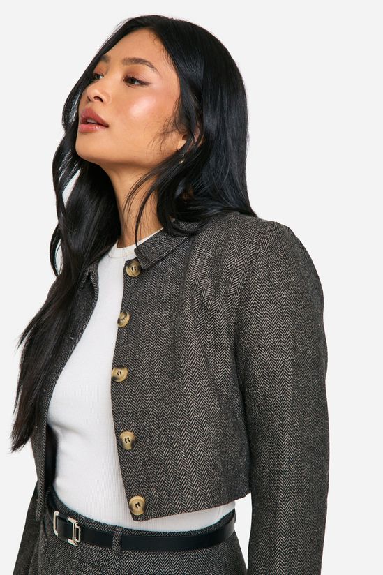 Petite Cropped Tweed Jacket