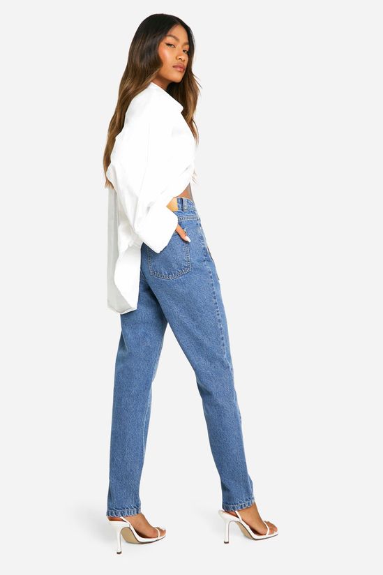 32 Inch Leg High Waisted Slim Fit Mom Jeans