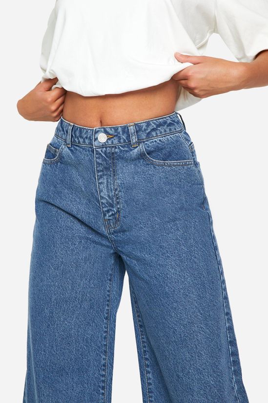 30 Inch Leg High Waisted Wide Leg Jeans in Vintage Blue