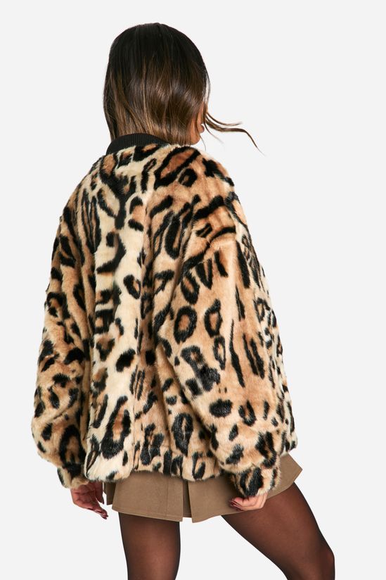 Oversized Faux Suede Bomber Jacket