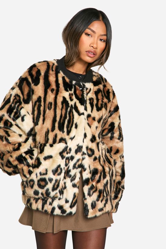 Oversized Faux Suede Bomber Jacket