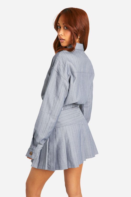 Premium Pinstripe Relaxed Fit Bomber Jacket