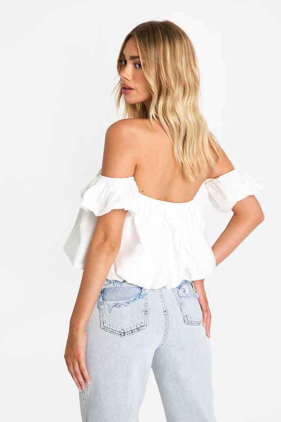 Cotton Poplin Puffball Top