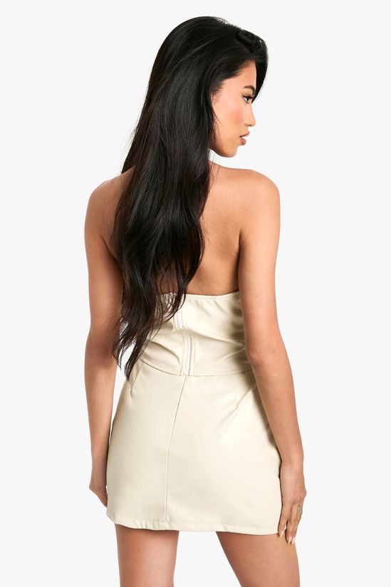 Pu Ruched Mini Skirt