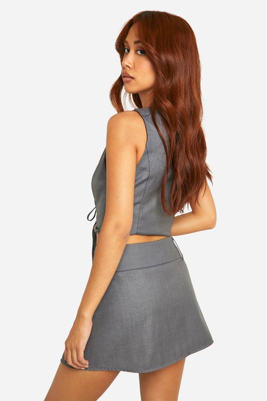 Mid Rise Pleated Mini Skirt