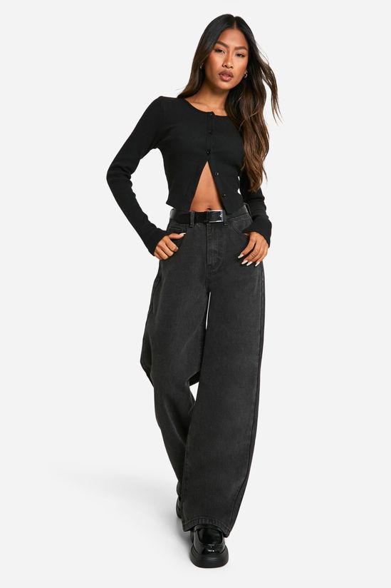 High Rise Wide Leg Jeans in Black